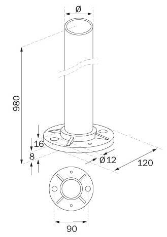 Baluster Posts - Model 1530 CAD Drawing
